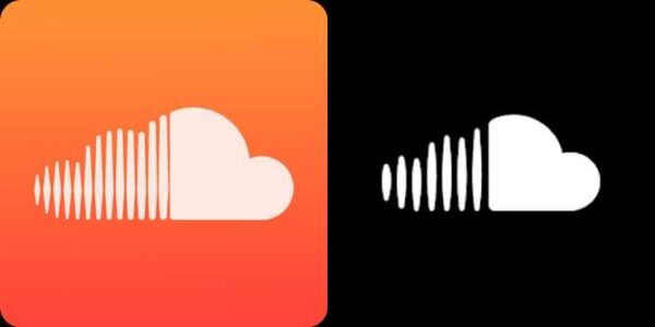 Logo oficial do SoundCloud após rebranding de 2023 com design em laranja, preto e branco.