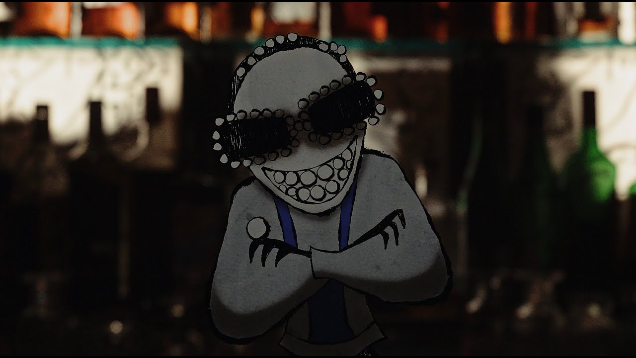 A$AP Rocky em visual animado no vídeo de WHISKEY e AIR FORCE (BLACK DEMARCO), inspirado na arte de Tim Burton.