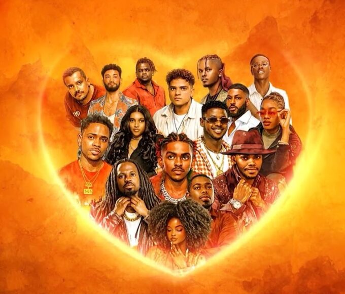 Capa da EP 923 Linha do Amor da Unitel com artistas do rap angolano reunidos