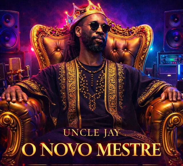 O Novo Mestre — Capa do álbum de Uncle Jay, rapper dos Reais Camaradas, lançado em Abril de 2026