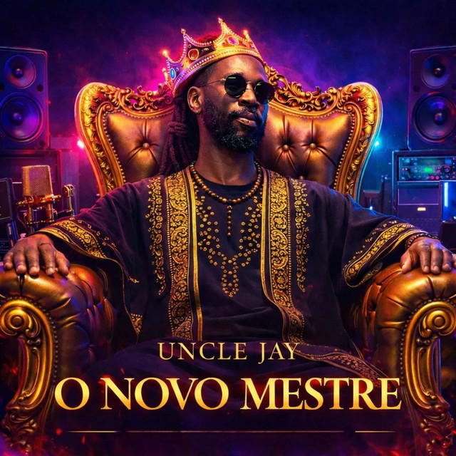 O Novo Mestre — Capa do álbum de Uncle Jay, rapper dos Reais Camaradas, lançado em Abril de 2026