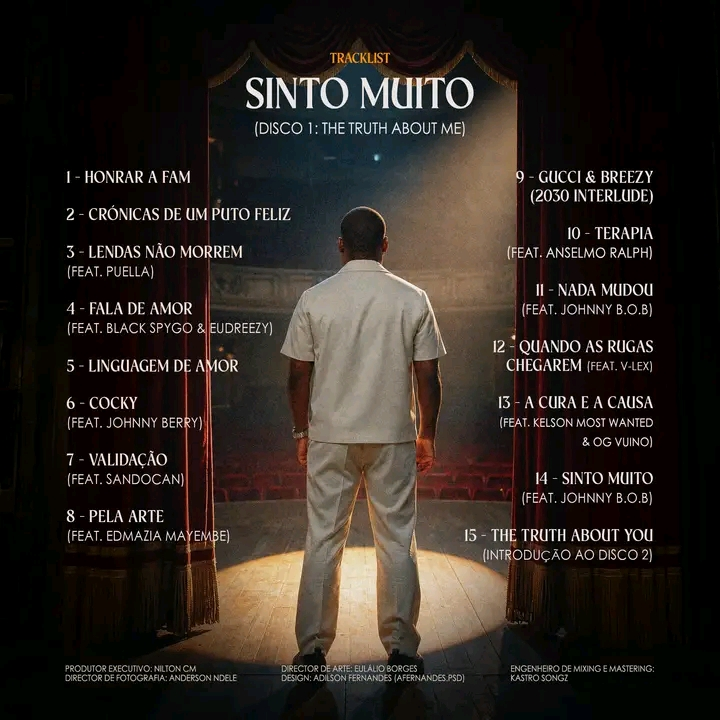 Nilton CM revela capa e créditos de "Sinto Muito (Disco 1)", com Kelson Most Wanted, Anselmo Raph e mais. Lançamento a 21 de Agosto.